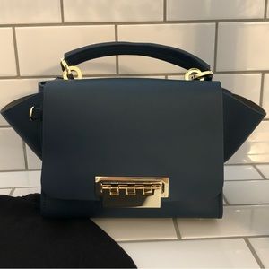 NWOT Zac Posen Navy Leather Eartha Mini Crossbody Bag